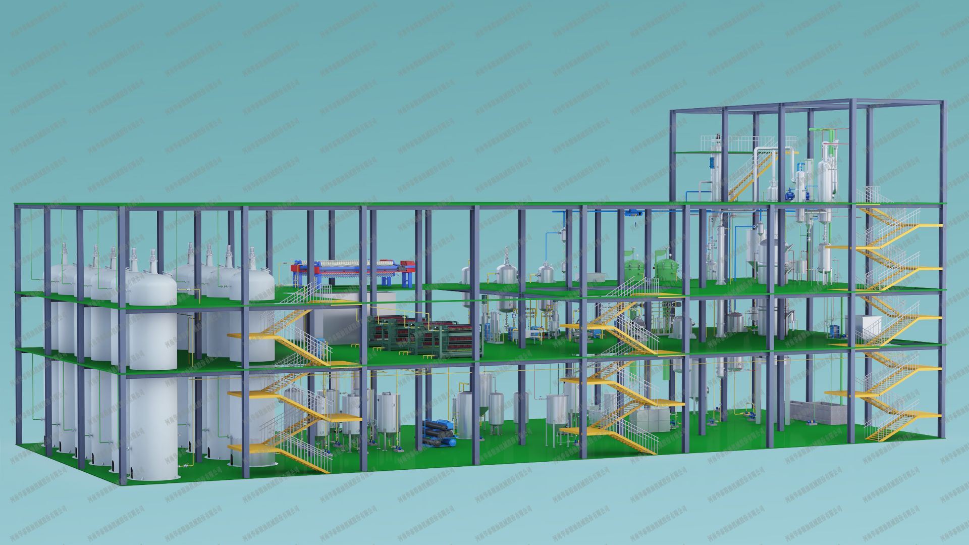 油脂精煉工程4008云顶网站登录3D模擬圖